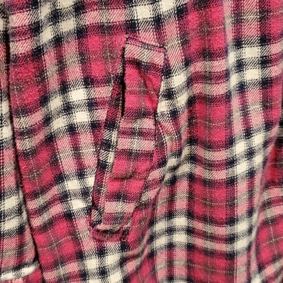 Field & Stream pink blue and white plaid flannel - Picture 4 of 5